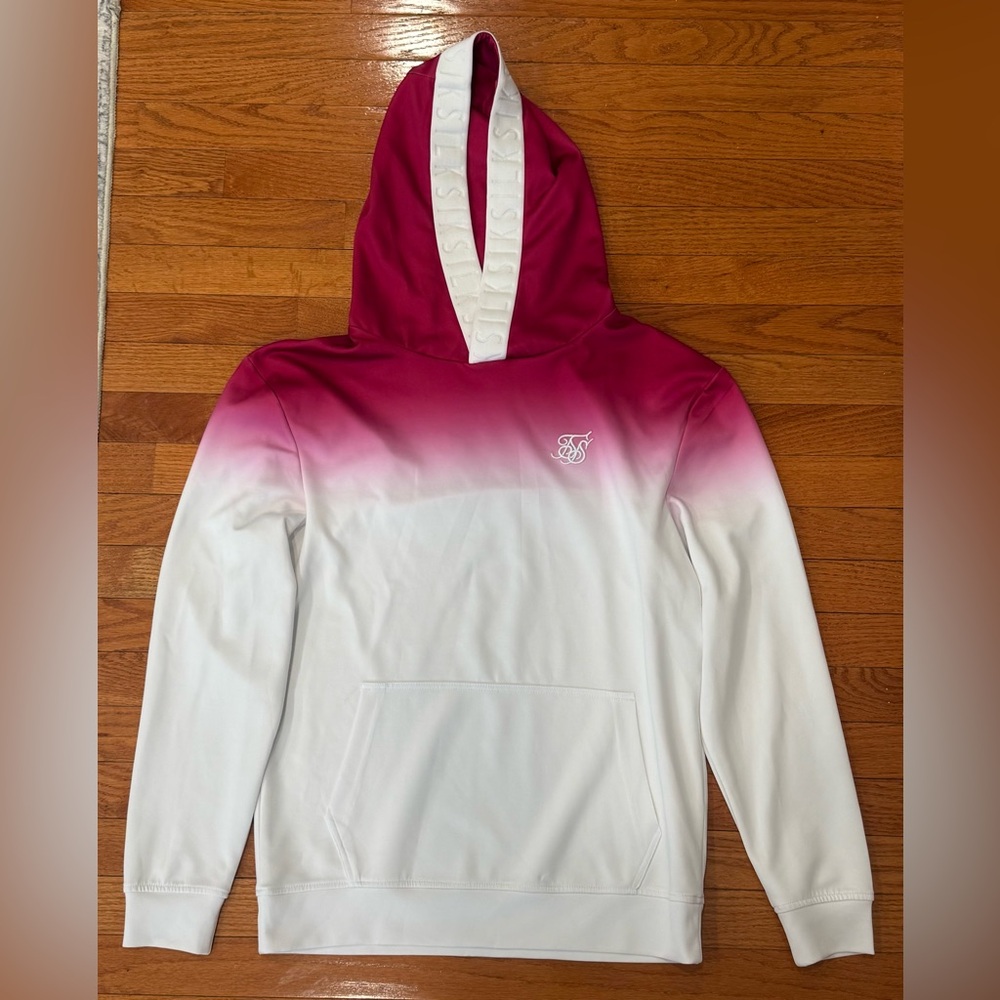 SikSilk Red and White Hoodie Unisex